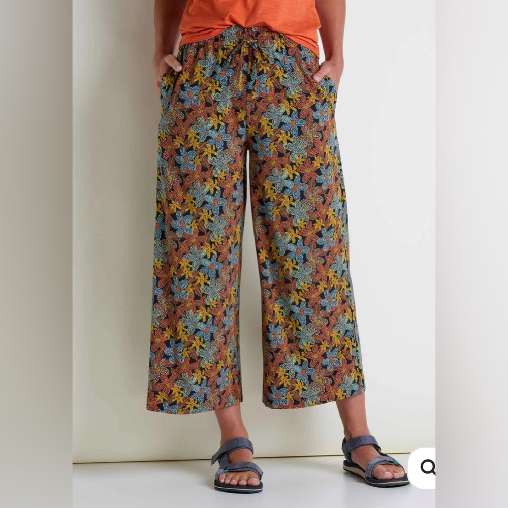 Toad&Co Multicolor Floral Wide-Leg Crop Pants